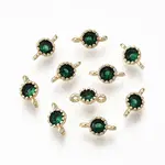 Brass Micro Pave Green Cubic Zirconia Links Connectors
