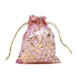 Rose Printed Organza Bags