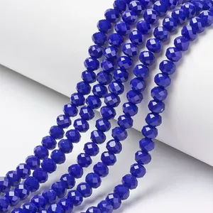 Opaque Solid Color Glass Beads Strands