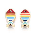 Light Gold Tone Alloy Enamel Beads