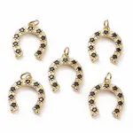 Brass Micro Pave Black Cubic Zirconia Pendants