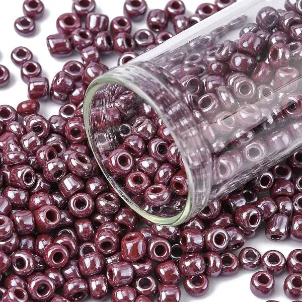 6/0 Opaque Colors Lustered Round Glass Seed Beads
