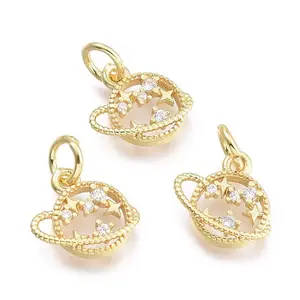 Brass Micro Pave Cubic Zirconia Pendants