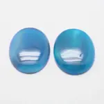 Dyed Oval Natural Blue Agate Cabochons