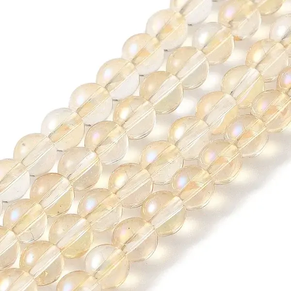 Transparent Electroplate Glass Beads Strands