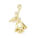 Brass Micro Pave Clear Cubic Zirconia Pendants