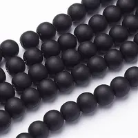 Synthetic Black Stone Beads Strands
