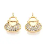 Brass Micro Pave Cubic Zirconia Charms