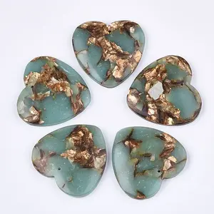 Assembled Natural Bronzite and Synthetic Aqua Terra Jasper Pendants