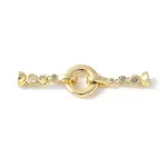 Brass Pave Clear Cubic Zirconia Fold Over Clasps