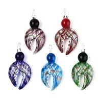Handmade Silver Foil Lampwork Big Pendants