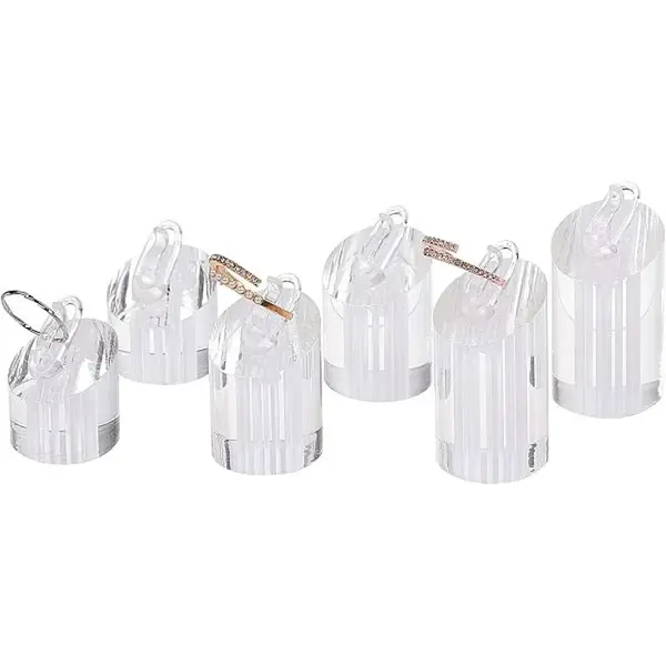 Jewelry Finger Rings Holders Organic Glass Ring Display Stand Sets
