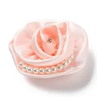 Flower Cloth with Plastic Pearl Brooch Pin