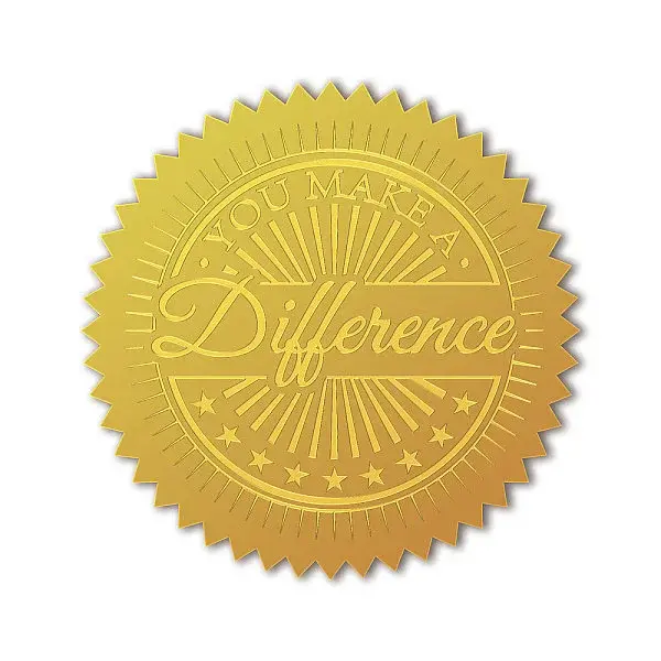 Self Adhesive Gold Foil Embossed Stickers