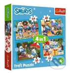 Šmoulí vesnička 4v1 (35,48,54,70 dílků) - puzzle z kategorie 15 - 60 dílků