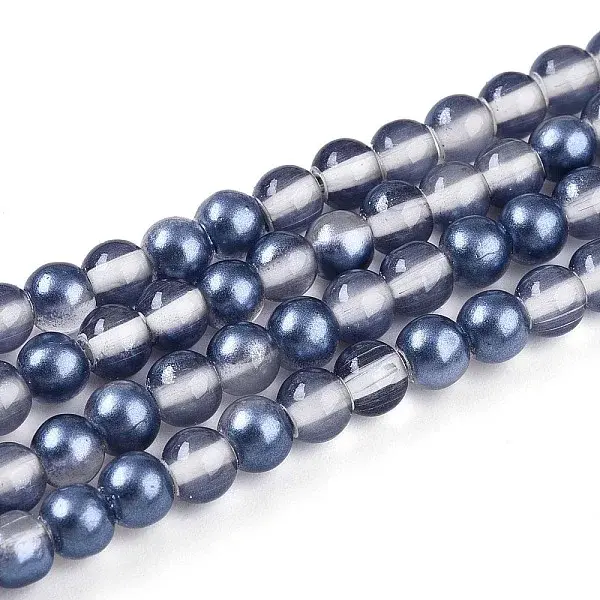 Baking Painted Transparent Glass Beads Strands