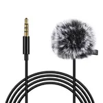PULUZ PU424 Lavalier mikrofón s klipom 3.5mm mini jack, 1.5m, čierny