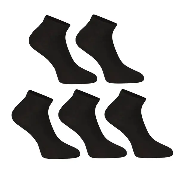 5PACK ponožky nízke bambusové čierne (5PBN01) M