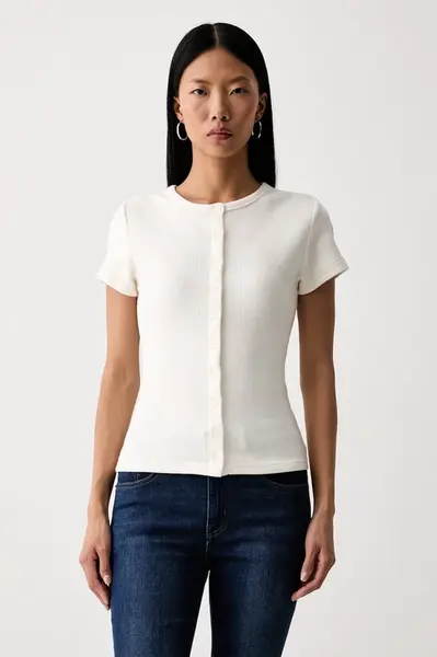 Levi's tričko dámské s modalem RORY BUTTON THROUGH SS