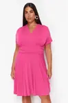 Trendyol Curve Fuchsia Double Breasted Mini Knitted Dress