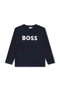 BOSS  Dětské bavlněné tričko s dlouhým rukávem