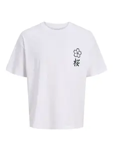 JACK & JONES Tričko 'JJDYLAN'  čierna / biela