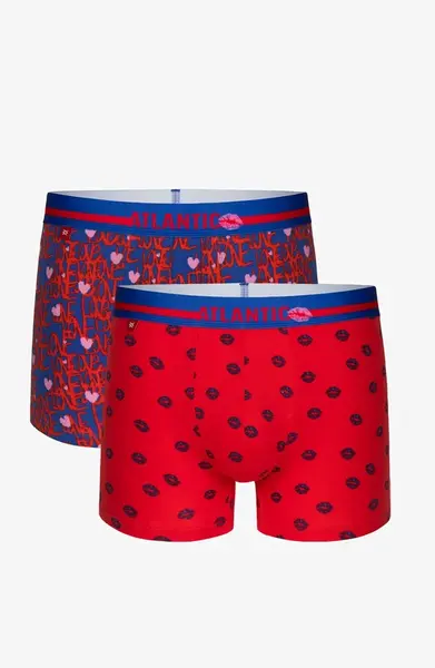Pánské boxerky ATLANTIC 2Pack - modrá/červená