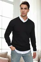 88341 Dewberry V Neck Knitwear Mens Sweater-BLACK