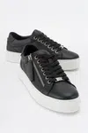 LuviShoes BERLY Black Genuine Leather Women's Sneakers