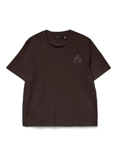 VERO MODA Tričko 'VMSARA METTE'  nebielená / hnedá