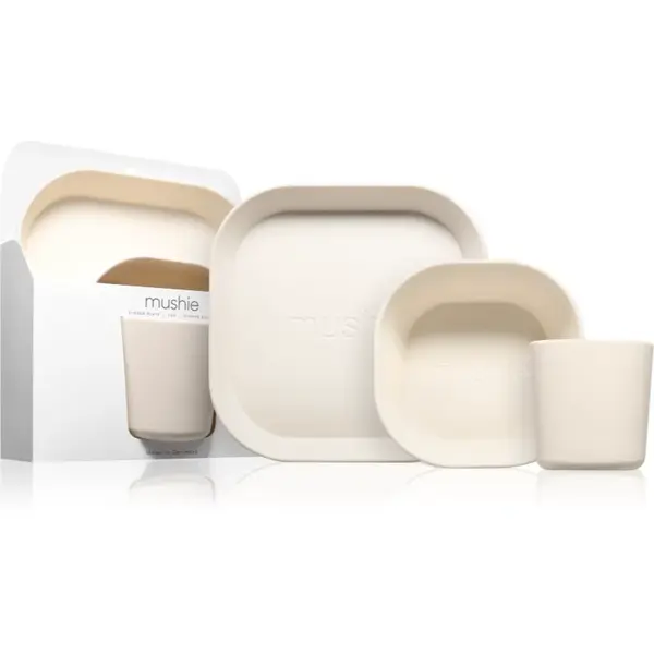 Mushie Dinnerware Set jídelní sada pro děti 6m+ Ivory