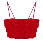Trendyol Limited Edition Red 3D Floral Crop Bustier