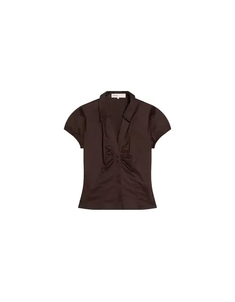 Bershka Blúzka 'CAMISA  ESPALDA'  hnedá