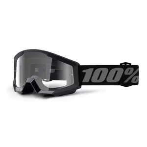 Dětské motokrosové brýle 100% Strata Mini Gron černá, čiré plexi