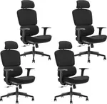 MERCURY 4PACK Ergonomická kancelářská židle DAKOTA BLACK, černá (4 ks)