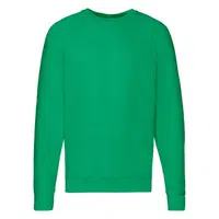 Green Men's Sweatshirt Lightweight Raglan Sweat Fruit of the Loom