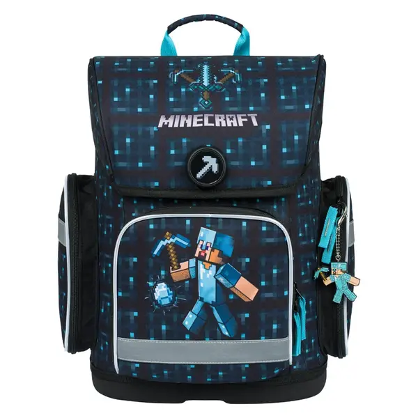Baagl Školní aktovka Ergo Minecraft Blue Axe