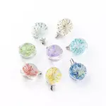 Round Alloy Glass Pendants