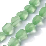 Transparent Frosted Glass Beads Strands