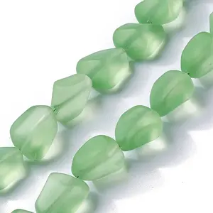 Transparent Frosted Glass Beads Strands