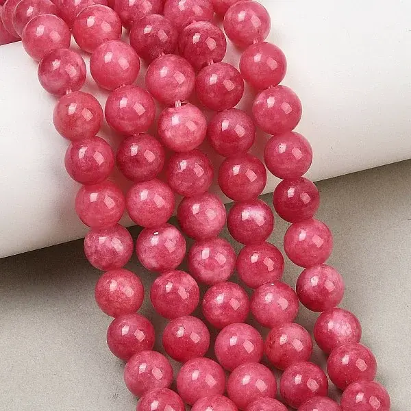 Dyed Natural White Jade Beads Strands