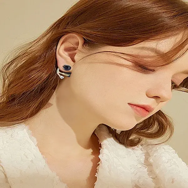 1 Pair Flower Zinc Alloy Clear Cubic Zirconia Stud Earrings