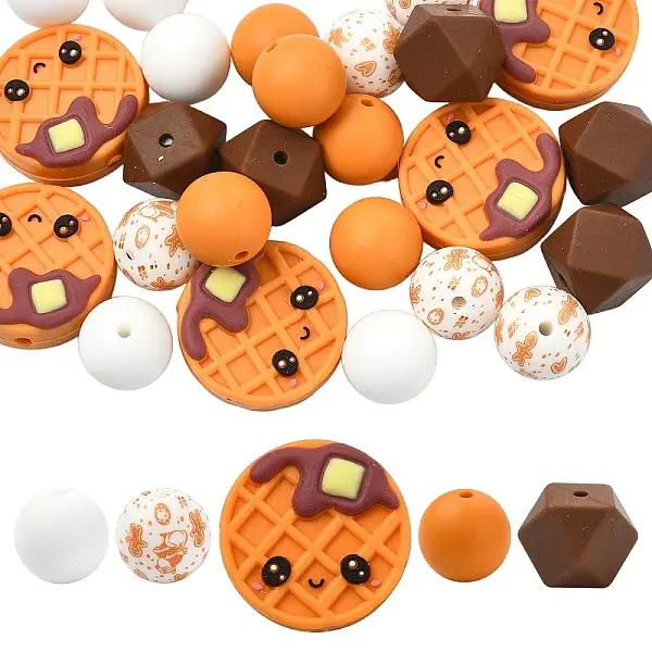 25Pcs 5 Styles Silicone Beads