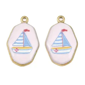 Printed 304 Stainless Steel Enamel Pendants