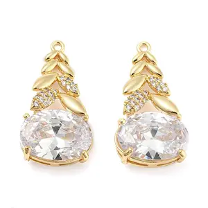Brass Micro Cubic Zirconia Pendants