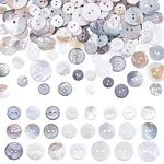 230Pcs 23 Styles 2-Hole Shell Flat Round Buttons