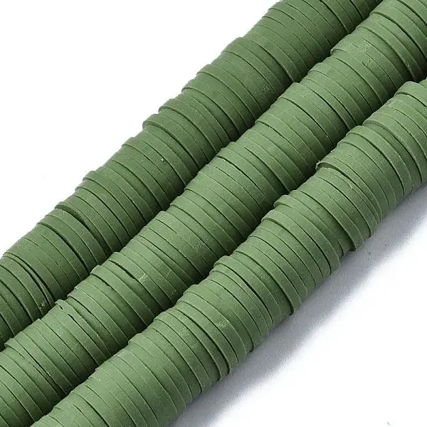 Flat Round Handmade Polymer Clay Beads