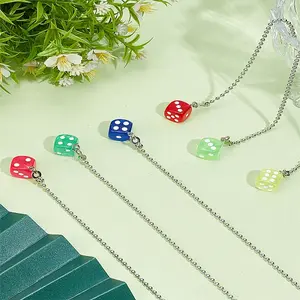 6Pcs Dice Resin Charms Ceiling Fan Pull Chain Extenders