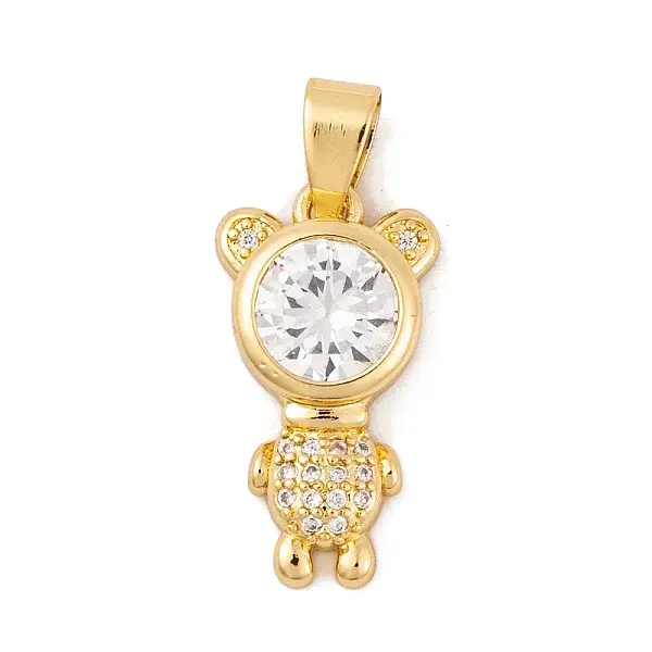 Brass Micro Pave Cubic Zirconia Pendants