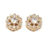 Brass Micro Pave Cubic Zirconia Beads
